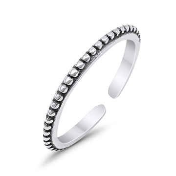 Bali Design Adjustable Silver Toe Ring Band 925 Sterling Silver (2mm)